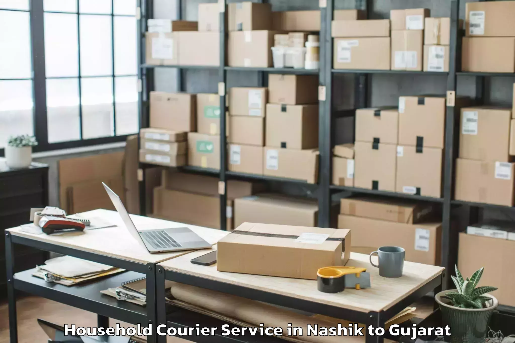 Top Nashik to Dhrangadhra Household Courier Available